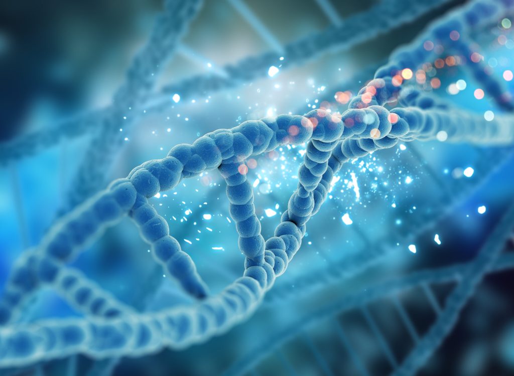 3D render of a medical background with DNA strands